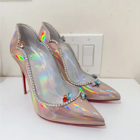 Christian Louboutin Chick Queen Iridescent Jewel Red Sole Pumps - New - Picture 12 of 12